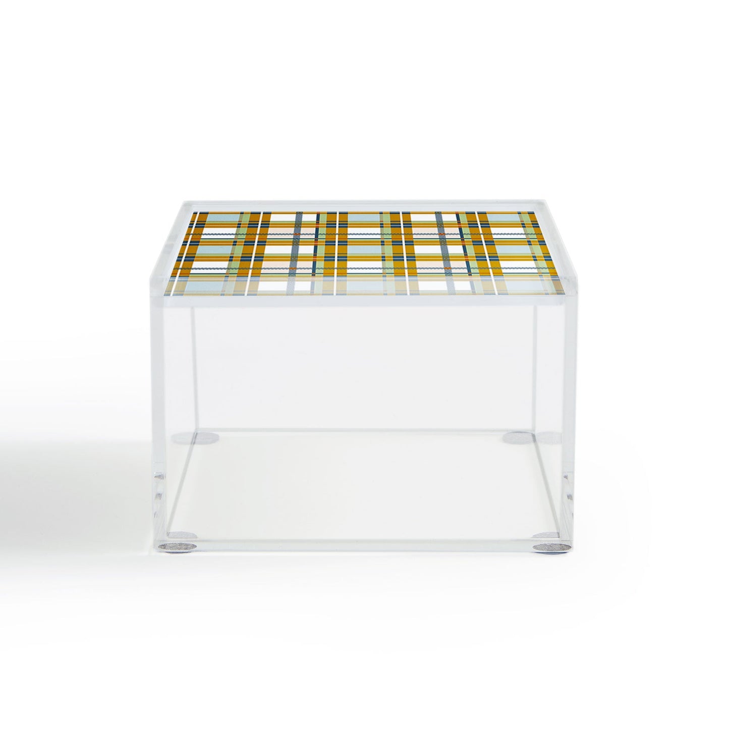Marta Barragan Camarasa Warm Plaid Fusion Acrylic Box