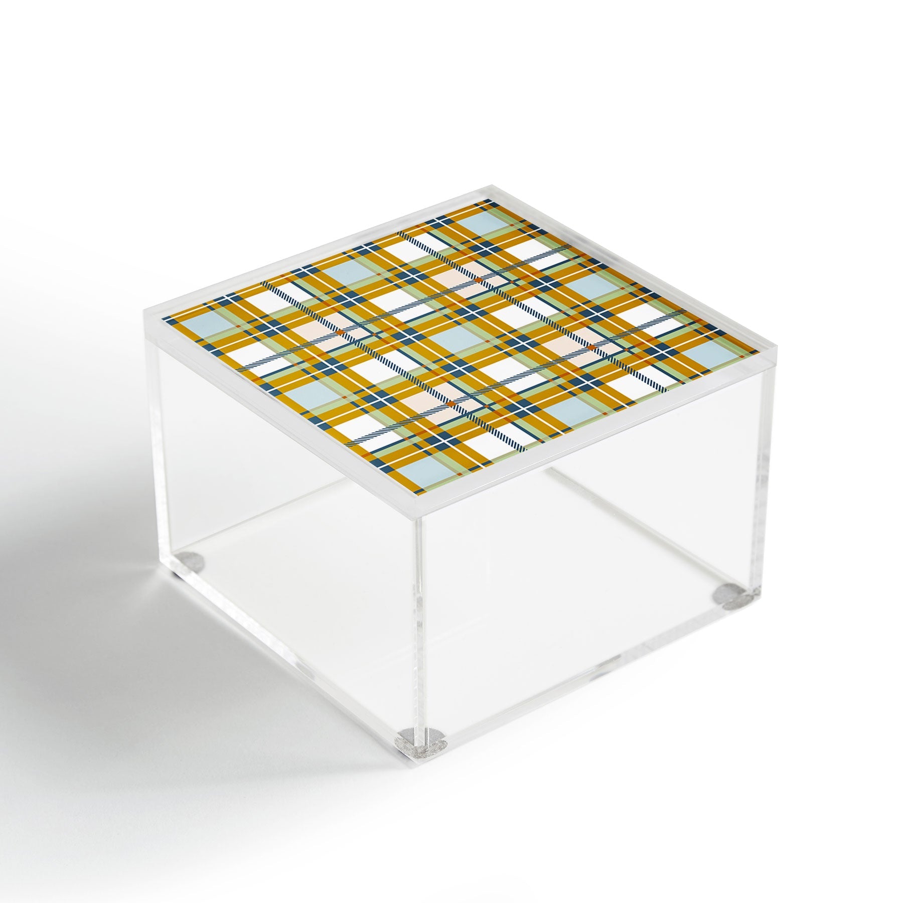 Marta Barragan Camarasa Warm Plaid Fusion Acrylic Box