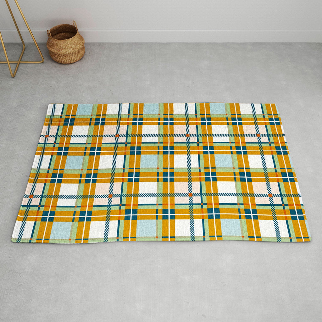 Marta Barragan Camarasa Warm Plaid Fusion Area Rug