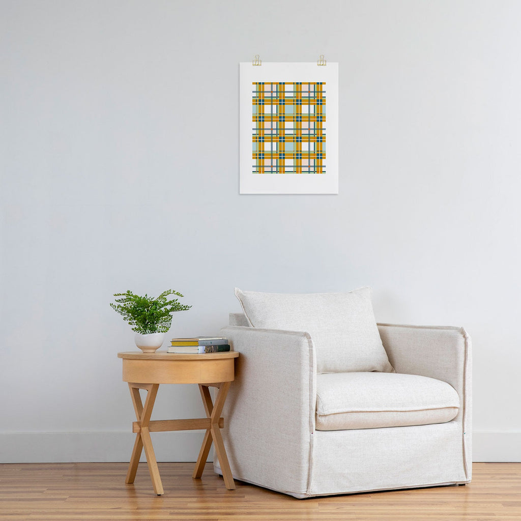Marta Barragan Camarasa Warm Plaid Fusion Art Print