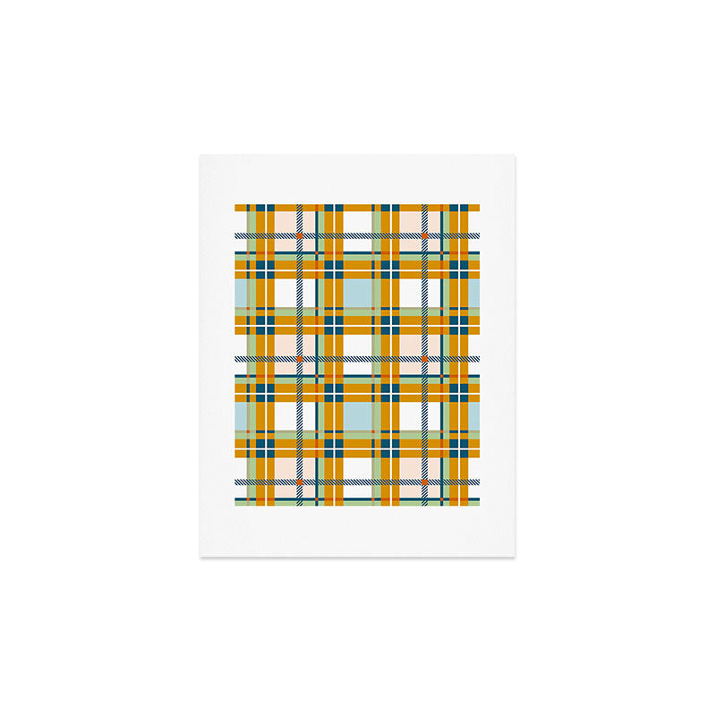 Marta Barragan Camarasa Warm Plaid Fusion Art Print