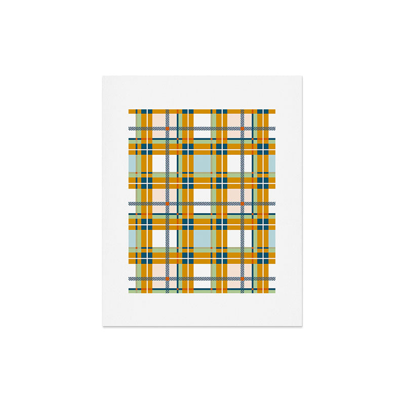 Marta Barragan Camarasa Warm Plaid Fusion Art Print