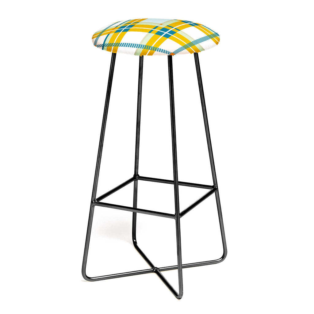Marta Barragan Camarasa Warm Plaid Fusion Bar Stool