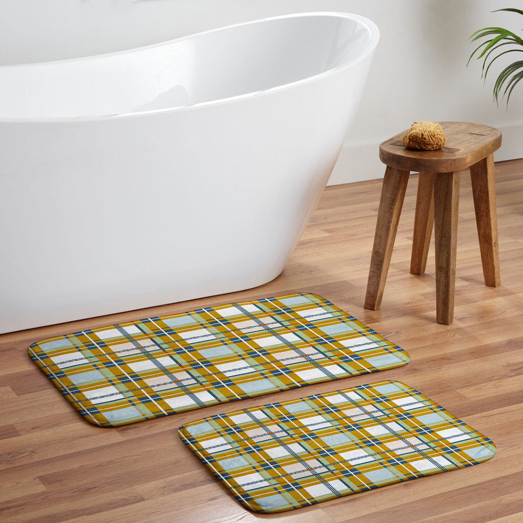 Marta Barragan Camarasa Warm Plaid Fusion Memory Foam Bath Mat