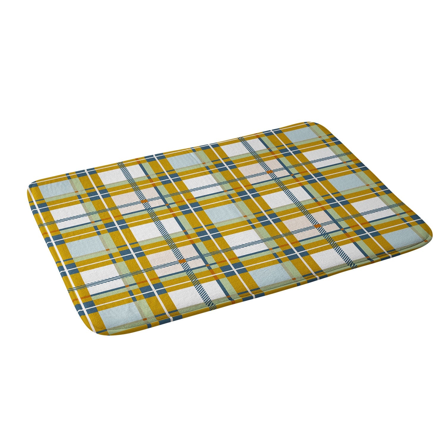Marta Barragan Camarasa Warm Plaid Fusion Memory Foam Bath Mat