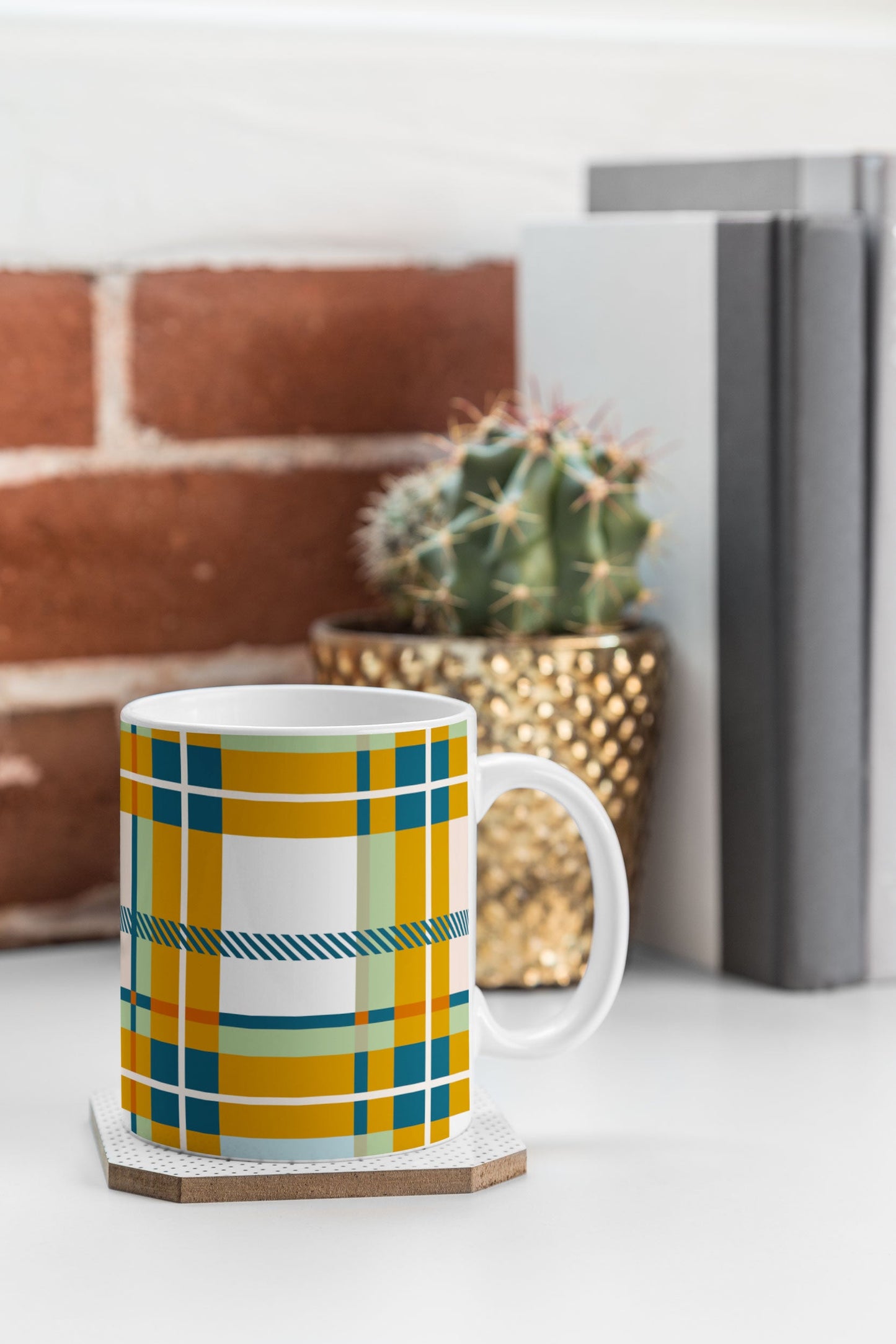 Marta Barragan Camarasa Warm Plaid Fusion Coffee Mug