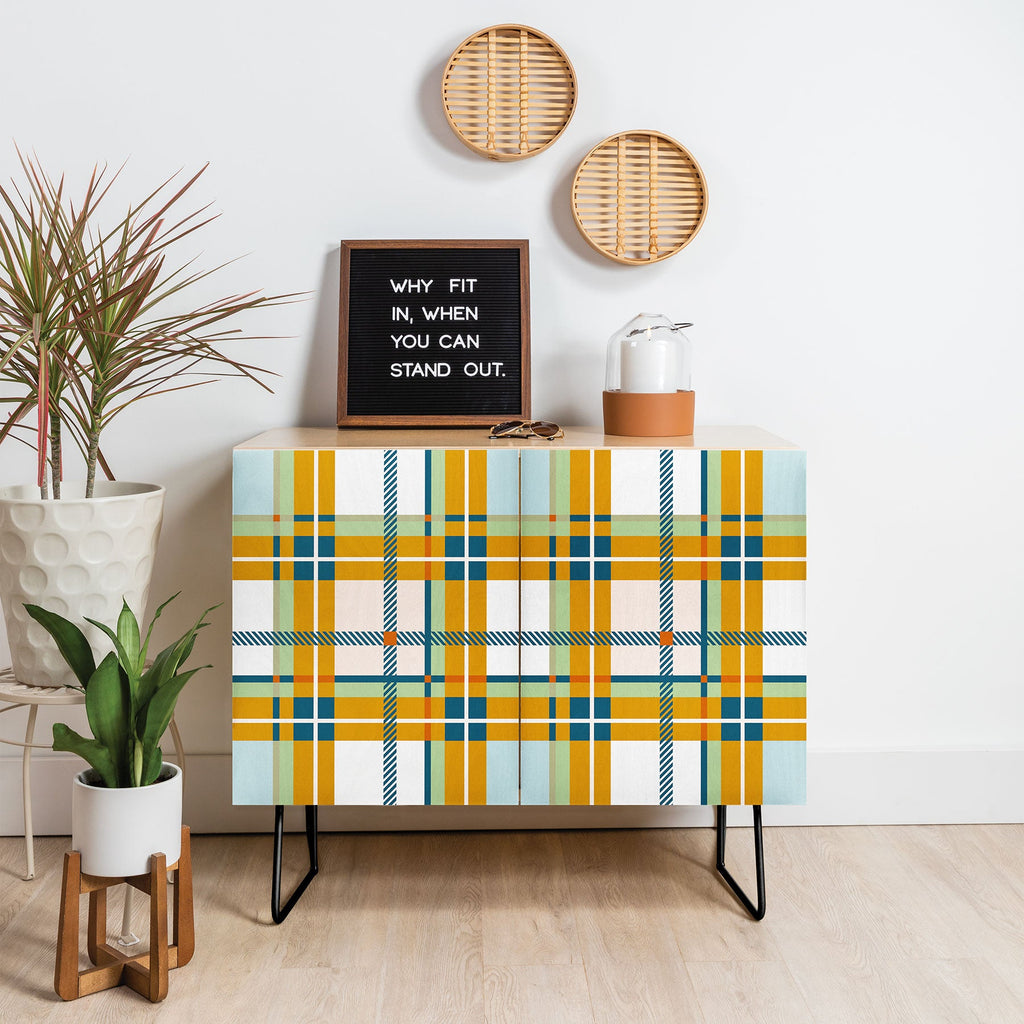 Marta Barragan Camarasa Warm Plaid Fusion Credenza