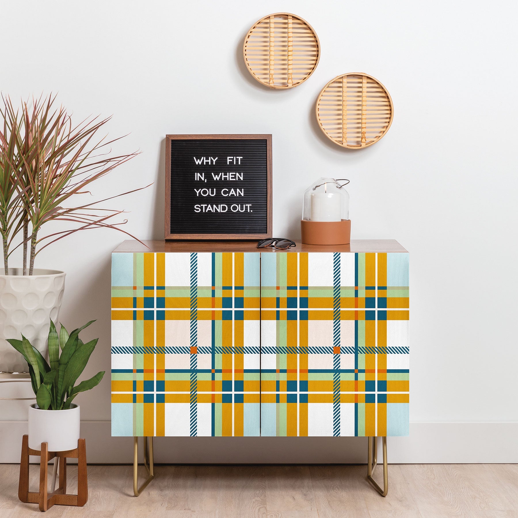 Marta Barragan Camarasa Warm Plaid Fusion Credenza
