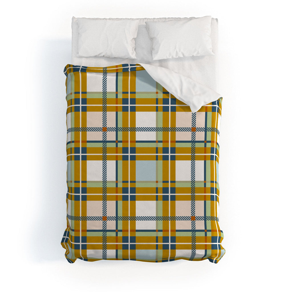 Marta Barragan Camarasa Warm Plaid Fusion Duvet Cover
