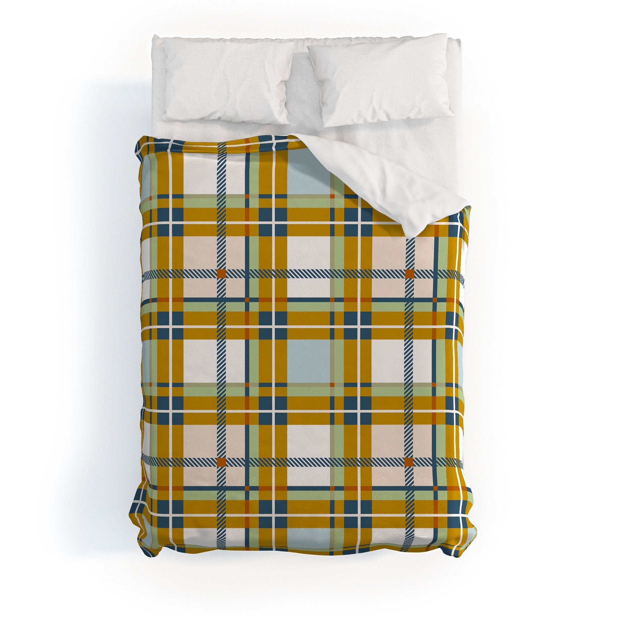Marta Barragan Camarasa Warm Plaid Fusion Duvet Cover