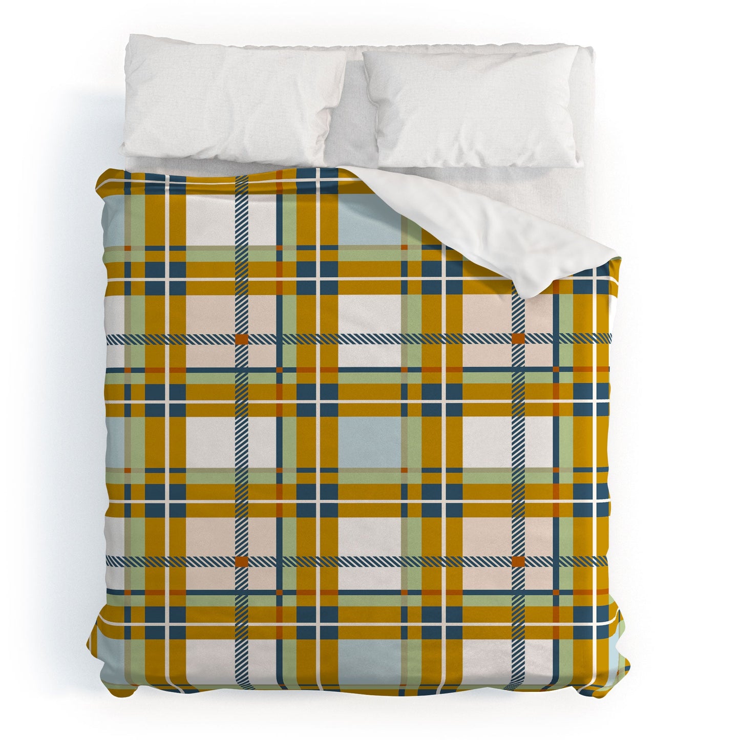 Marta Barragan Camarasa Warm Plaid Fusion Duvet Cover