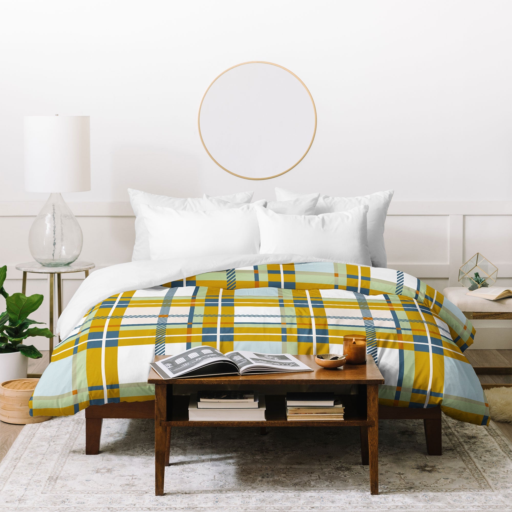 Marta Barragan Camarasa Warm Plaid Fusion Duvet Cover
