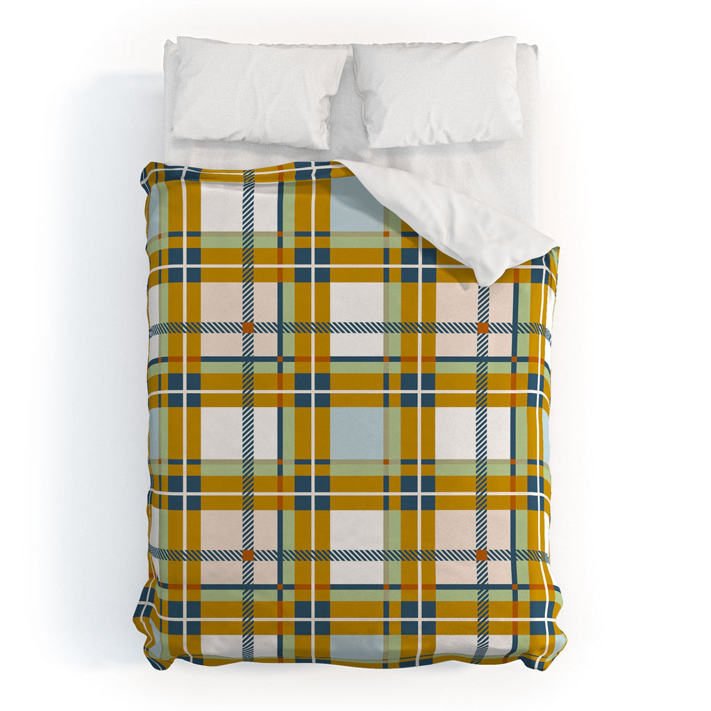 Marta Barragan Camarasa Warm Plaid Fusion Duvet Cover