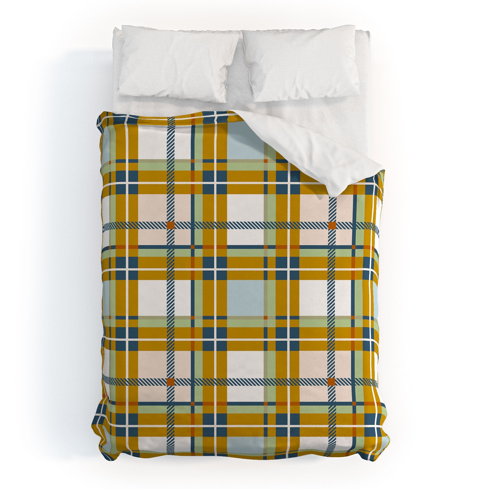 Marta Barragan Camarasa Warm Plaid Fusion Duvet Cover
