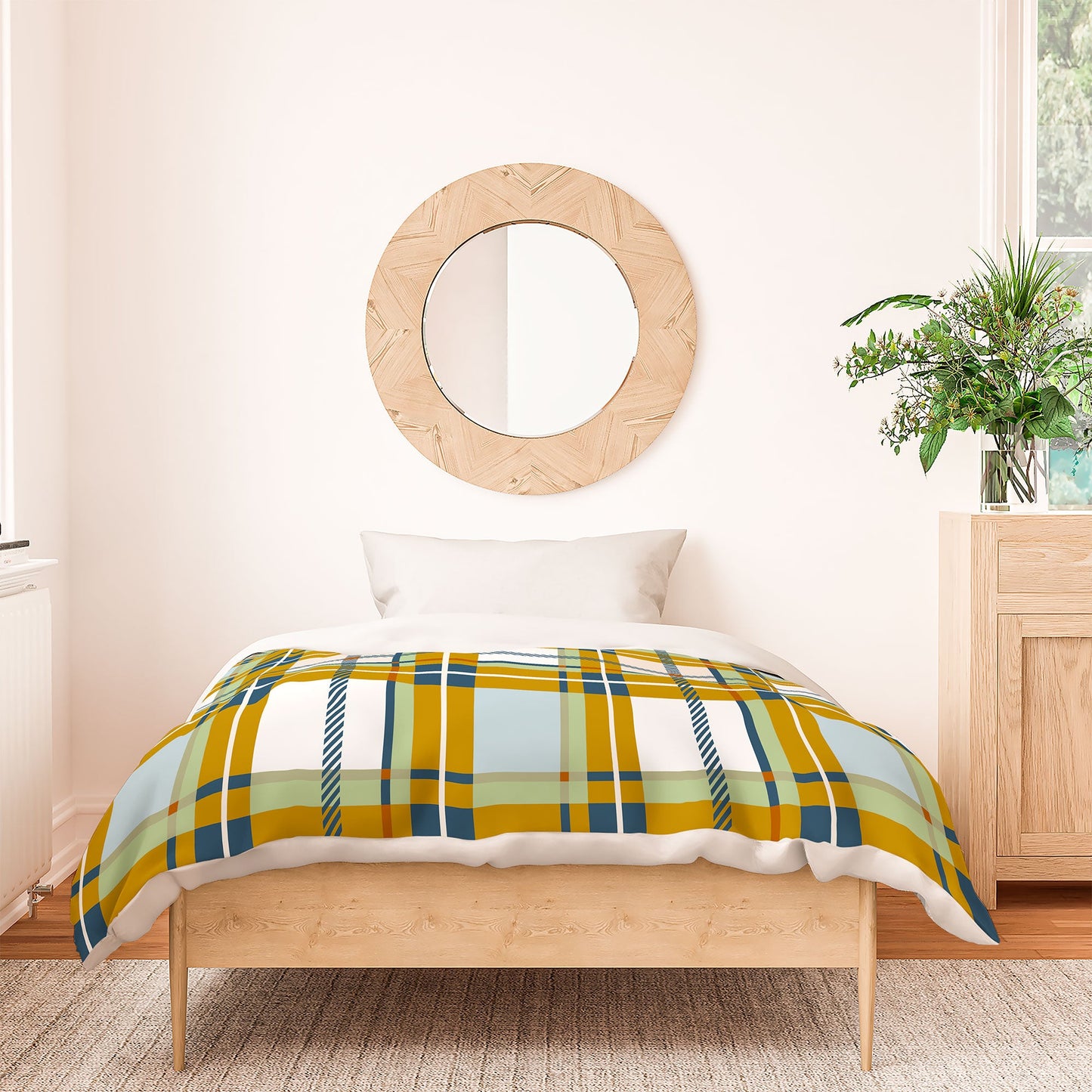 Marta Barragan Camarasa Warm Plaid Fusion Duvet Cover