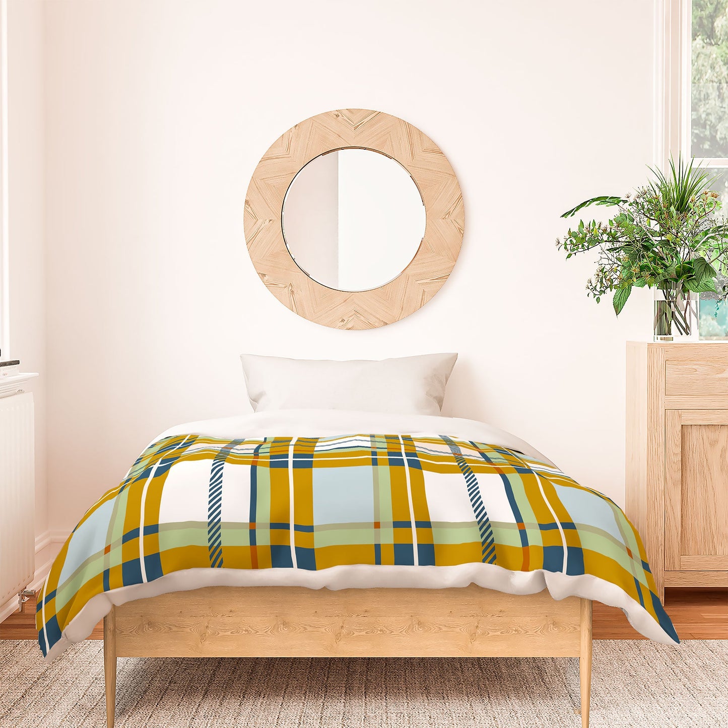 Marta Barragan Camarasa Warm Plaid Fusion Duvet Cover