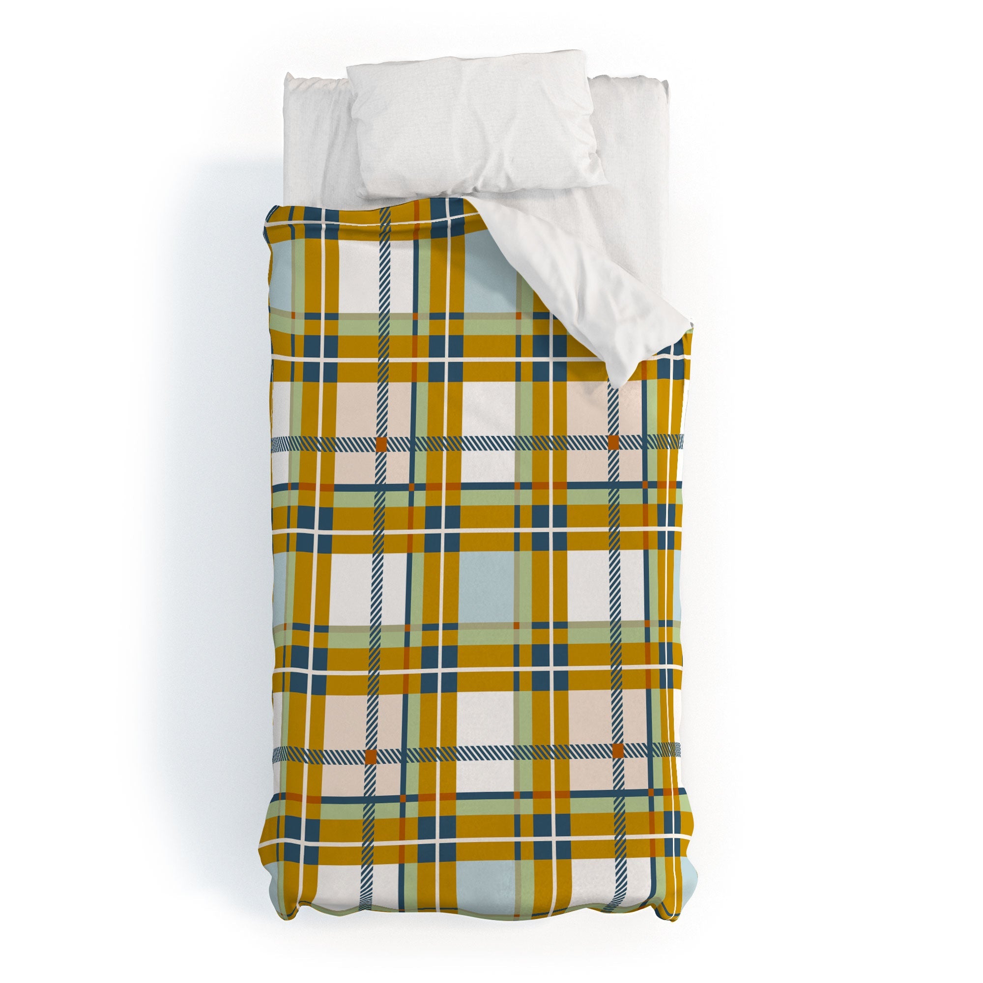 Marta Barragan Camarasa Warm Plaid Fusion Duvet Cover