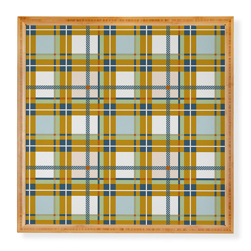 Marta Barragan Camarasa Warm Plaid Fusion Framed Wall Art