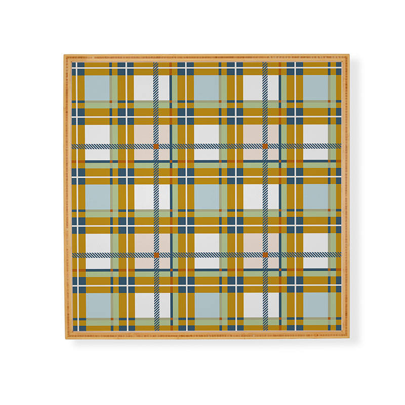 Marta Barragan Camarasa Warm Plaid Fusion Framed Wall Art