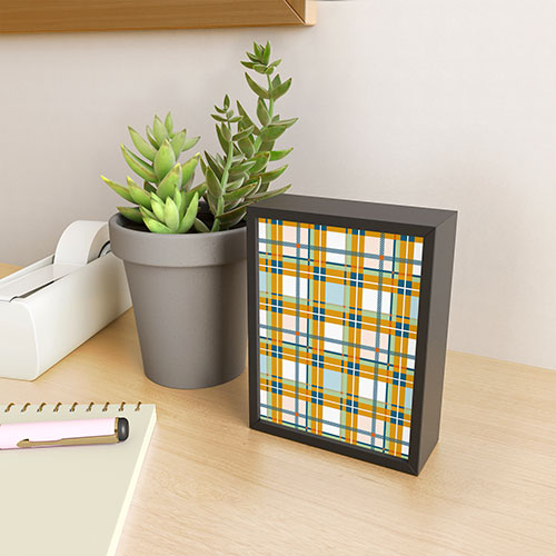 Marta Barragan Camarasa Warm Plaid Fusion Framed Mini Art Print