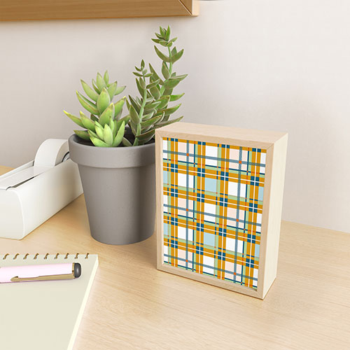 Marta Barragan Camarasa Warm Plaid Fusion Framed Mini Art Print