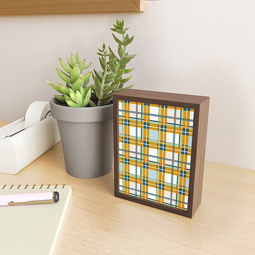 Marta Barragan Camarasa Warm Plaid Fusion Framed Mini Art Print