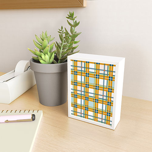 Marta Barragan Camarasa Warm Plaid Fusion Framed Mini Art Print