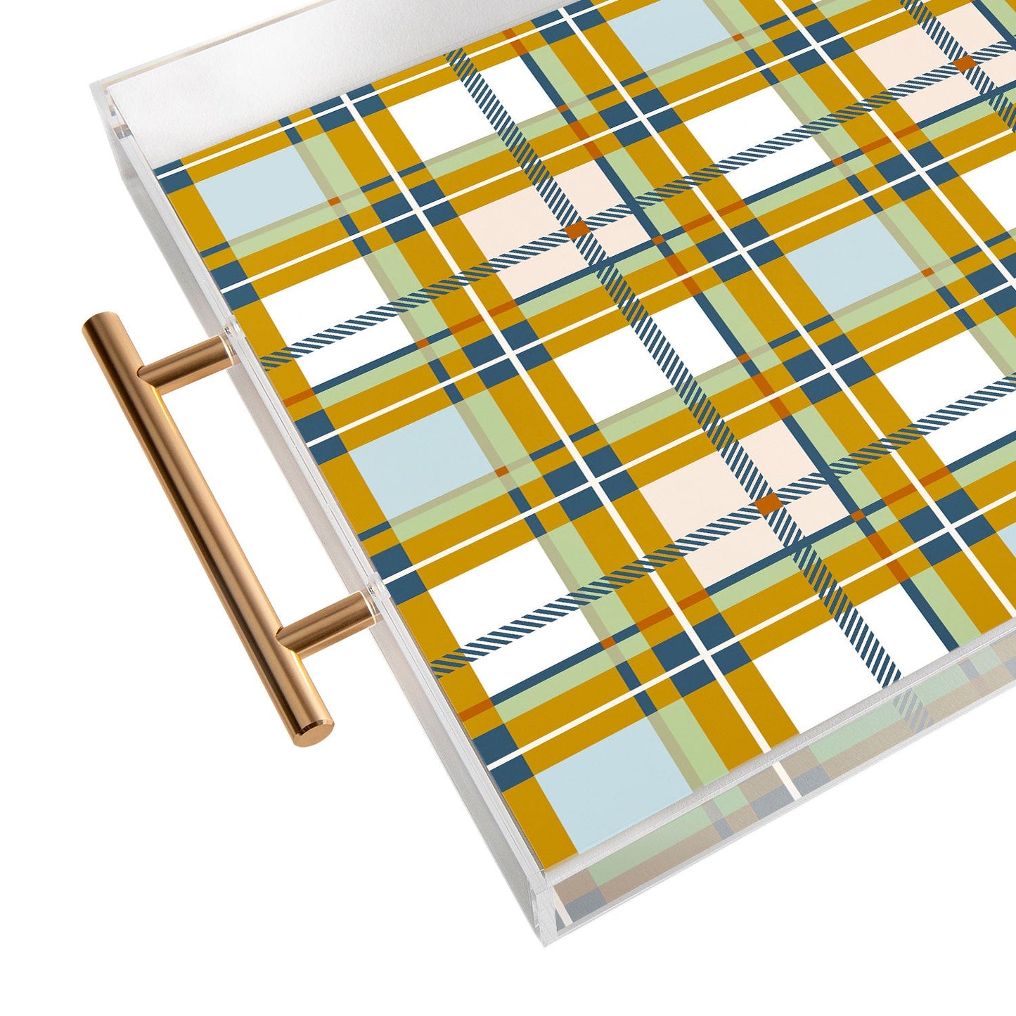 Marta Barragan Camarasa Warm Plaid Fusion Acrylic Tray