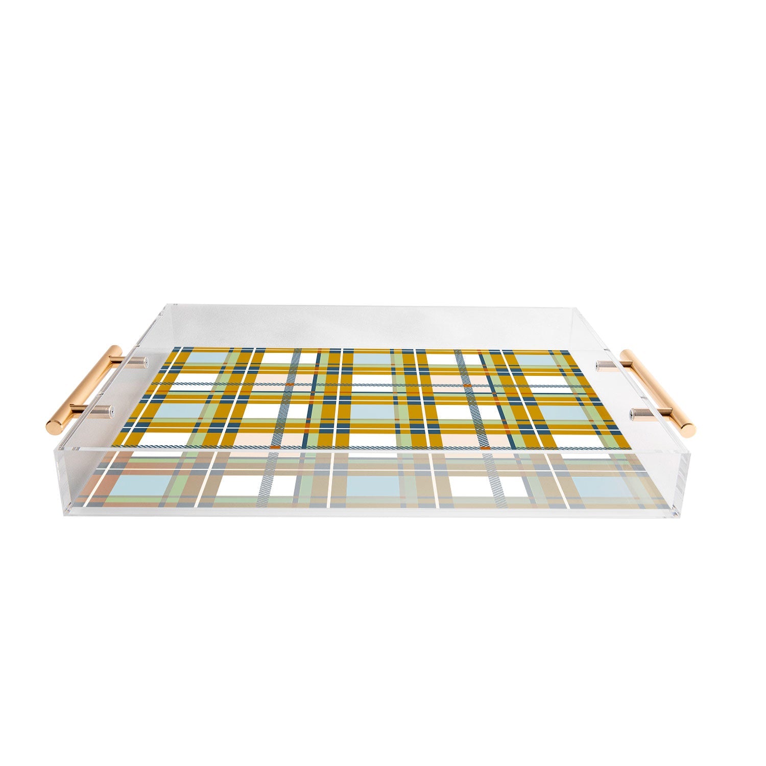 Marta Barragan Camarasa Warm Plaid Fusion Acrylic Tray
