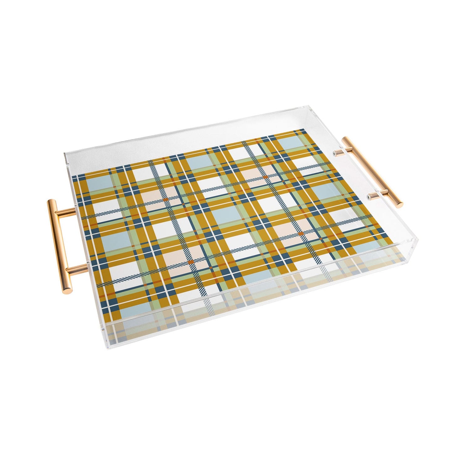 Marta Barragan Camarasa Warm Plaid Fusion Acrylic Tray