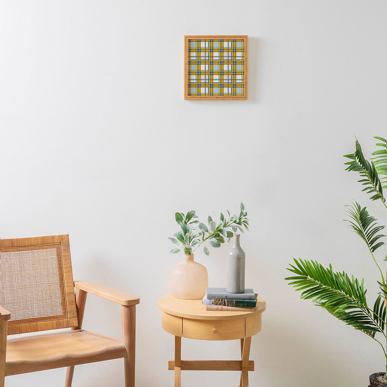 Marta Barragan Camarasa Warm Plaid Fusion Framed Wall Art
