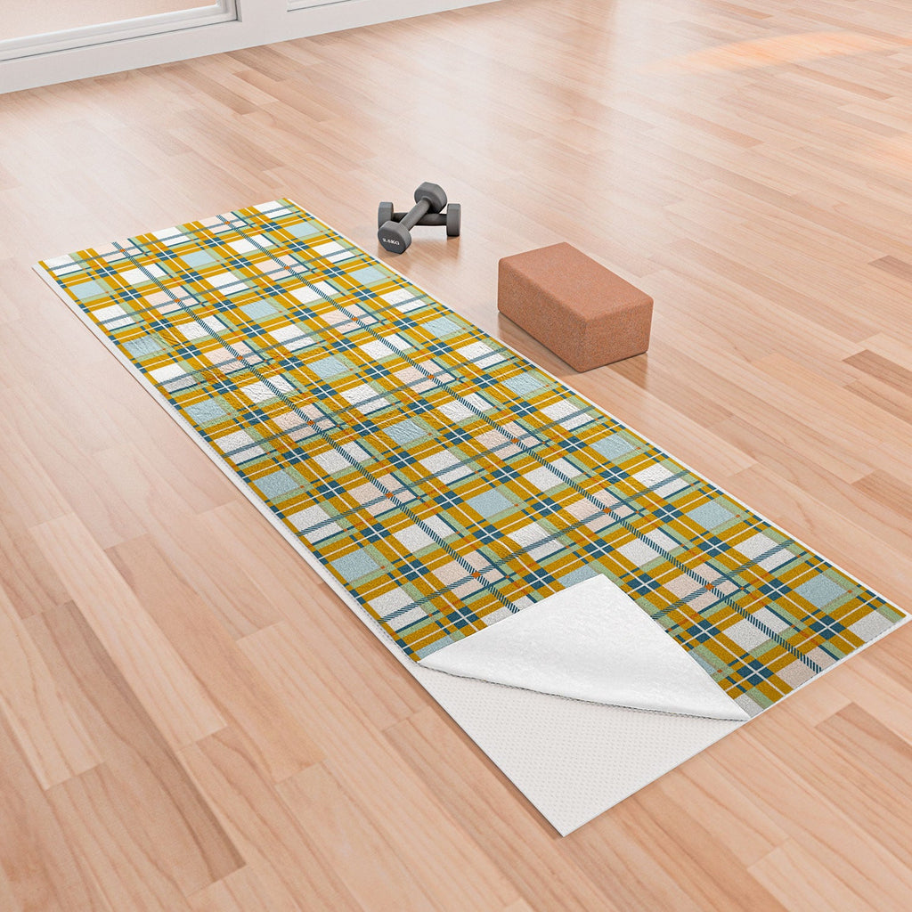 Marta Barragan Camarasa Warm Plaid Fusion Yoga Towel