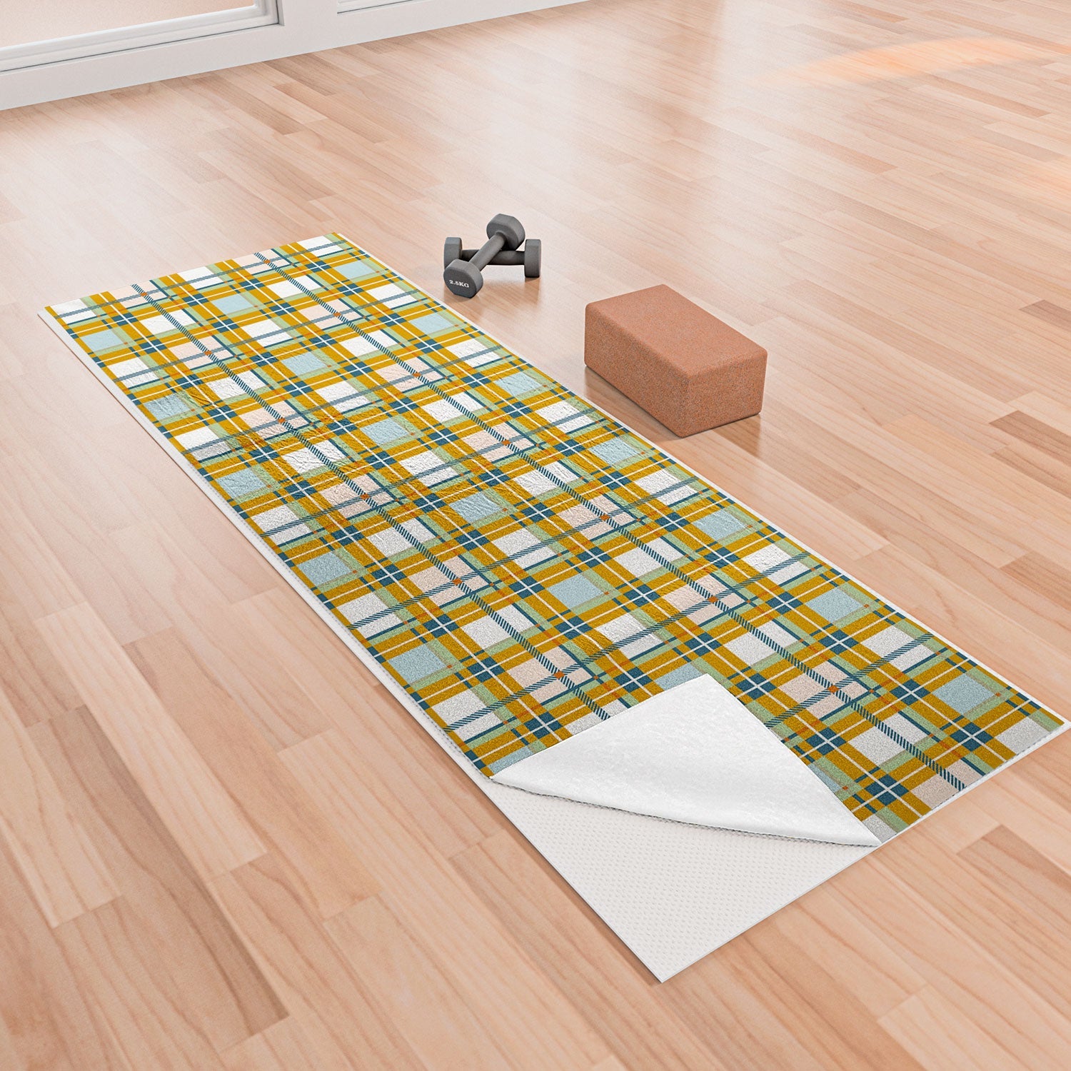 Marta Barragan Camarasa Warm Plaid Fusion Yoga Towel