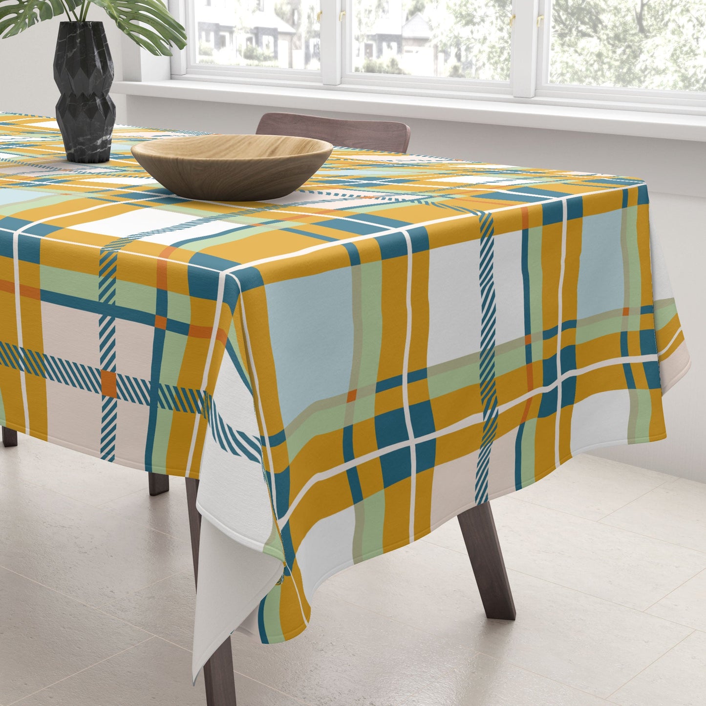 Marta Barragan Camarasa Warm Plaid Fusion Tablecloth