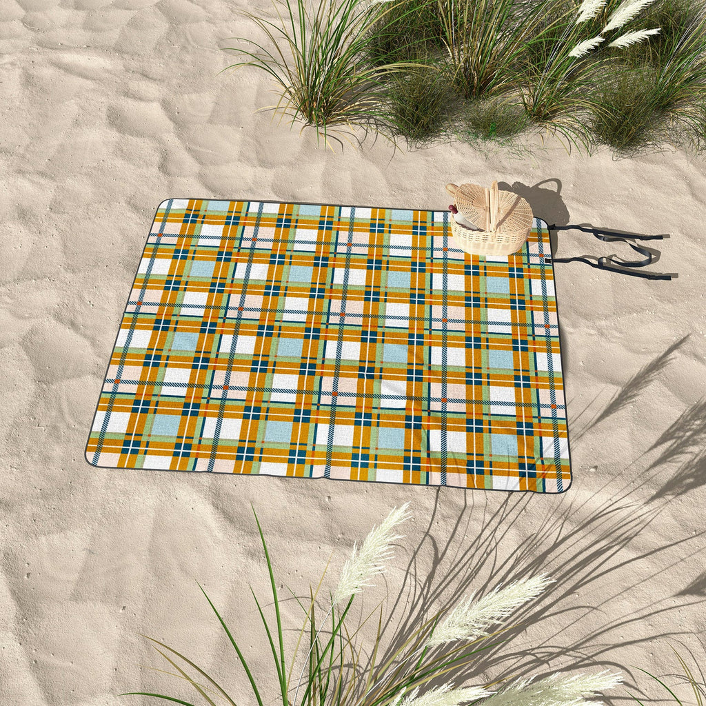 Marta Barragan Camarasa Warm Plaid Fusion Picnic Blanket