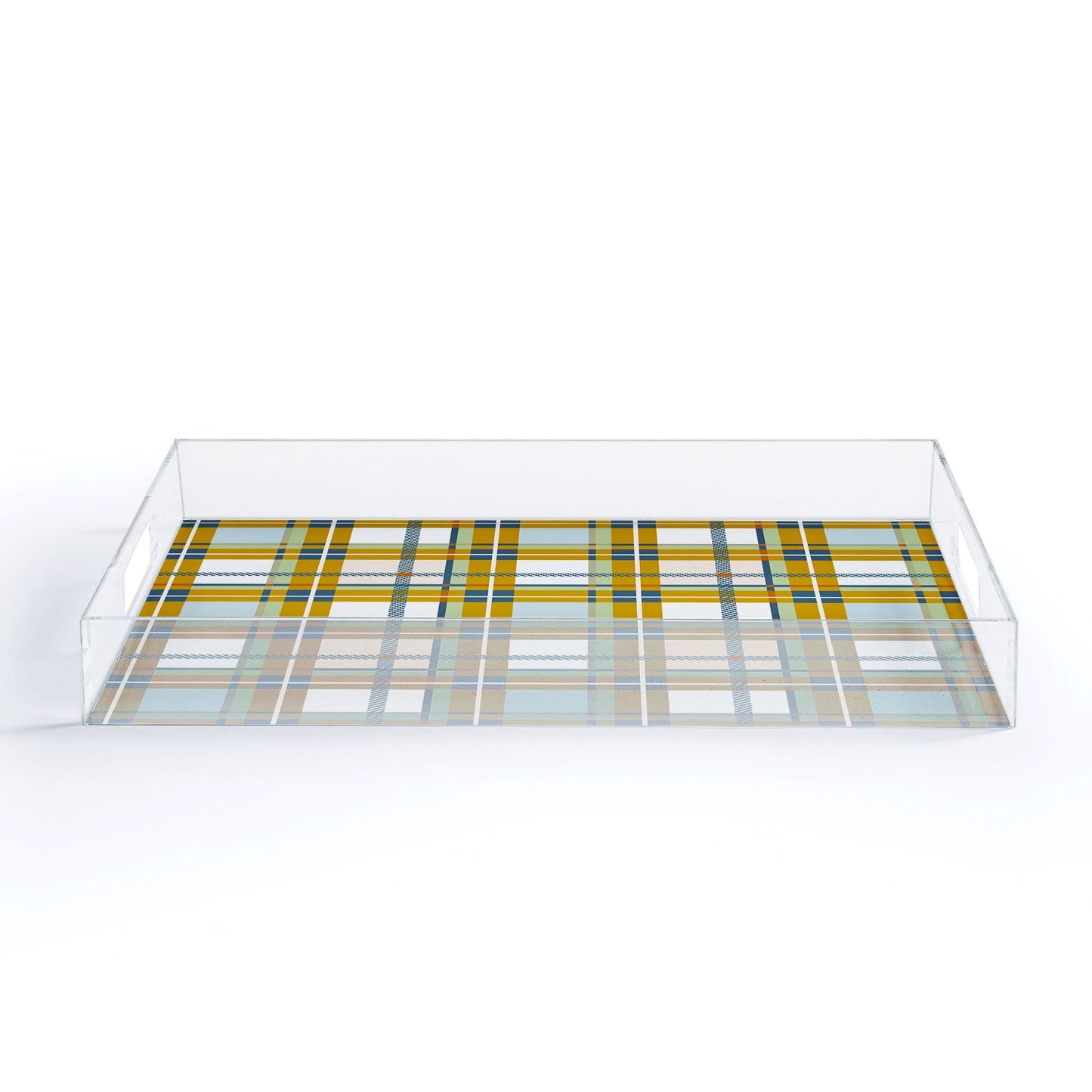 Marta Barragan Camarasa Warm Plaid Fusion Acrylic Tray
