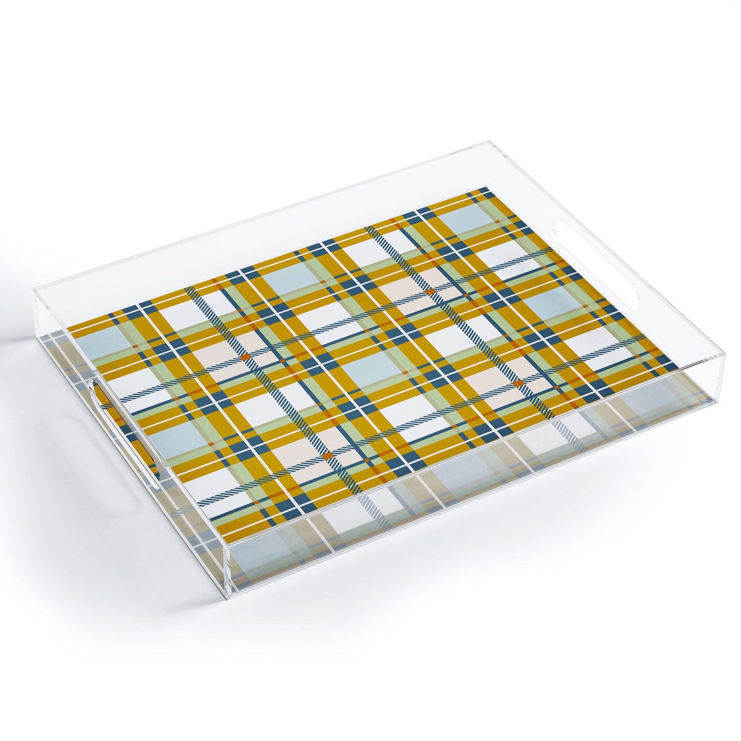 Marta Barragan Camarasa Warm Plaid Fusion Acrylic Tray