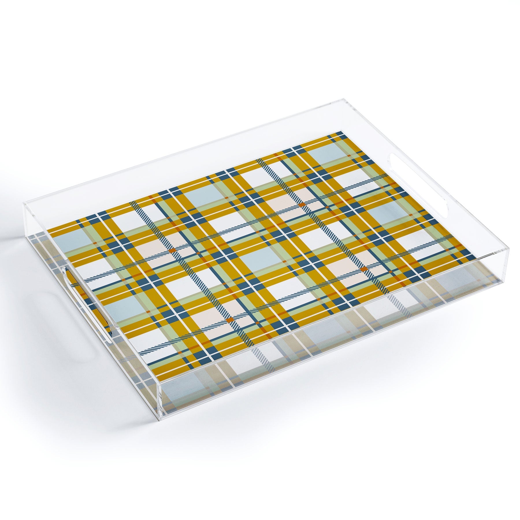 Marta Barragan Camarasa Warm Plaid Fusion Acrylic Tray