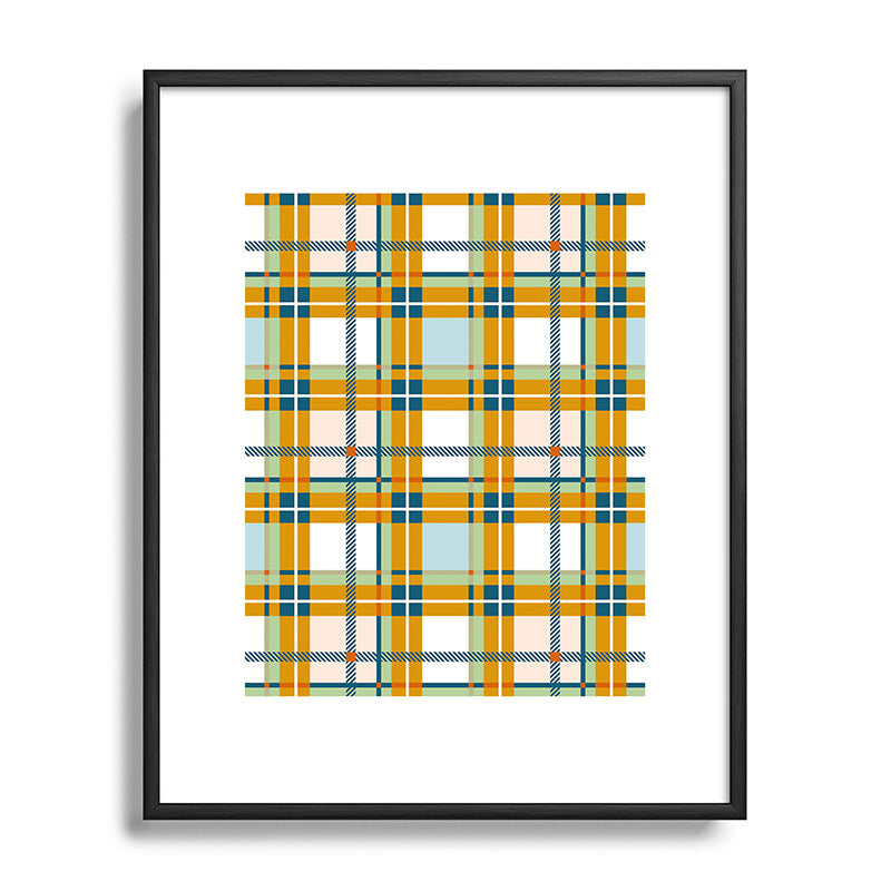 Marta Barragan Camarasa Warm Plaid Fusion Metal Framed Art Print