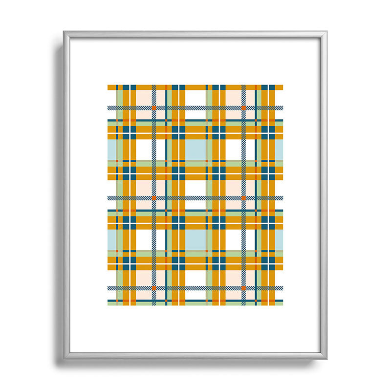 Marta Barragan Camarasa Warm Plaid Fusion Metal Framed Art Print