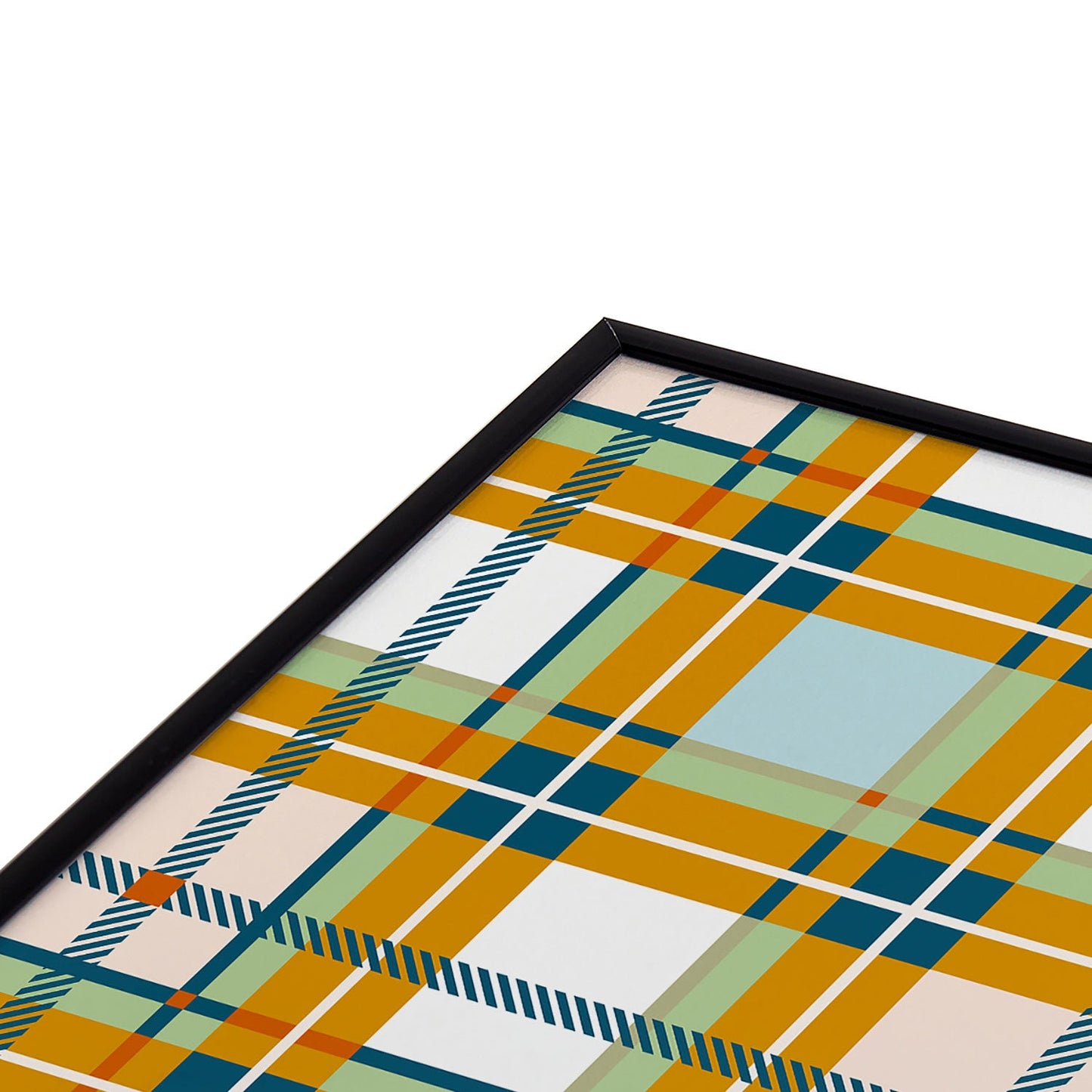 Marta Barragan Camarasa Warm Plaid Fusion Square Metal Framed Art Print