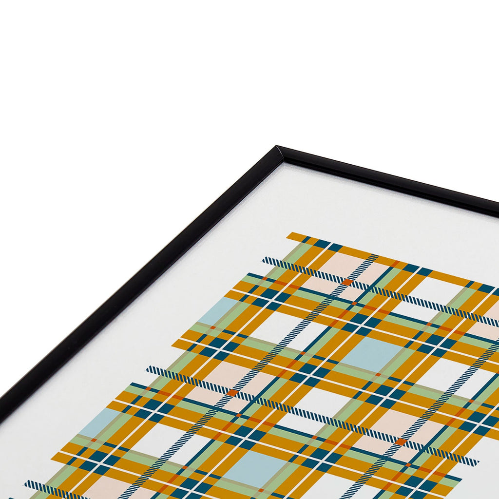 Marta Barragan Camarasa Warm Plaid Fusion Metal Framed Art Print