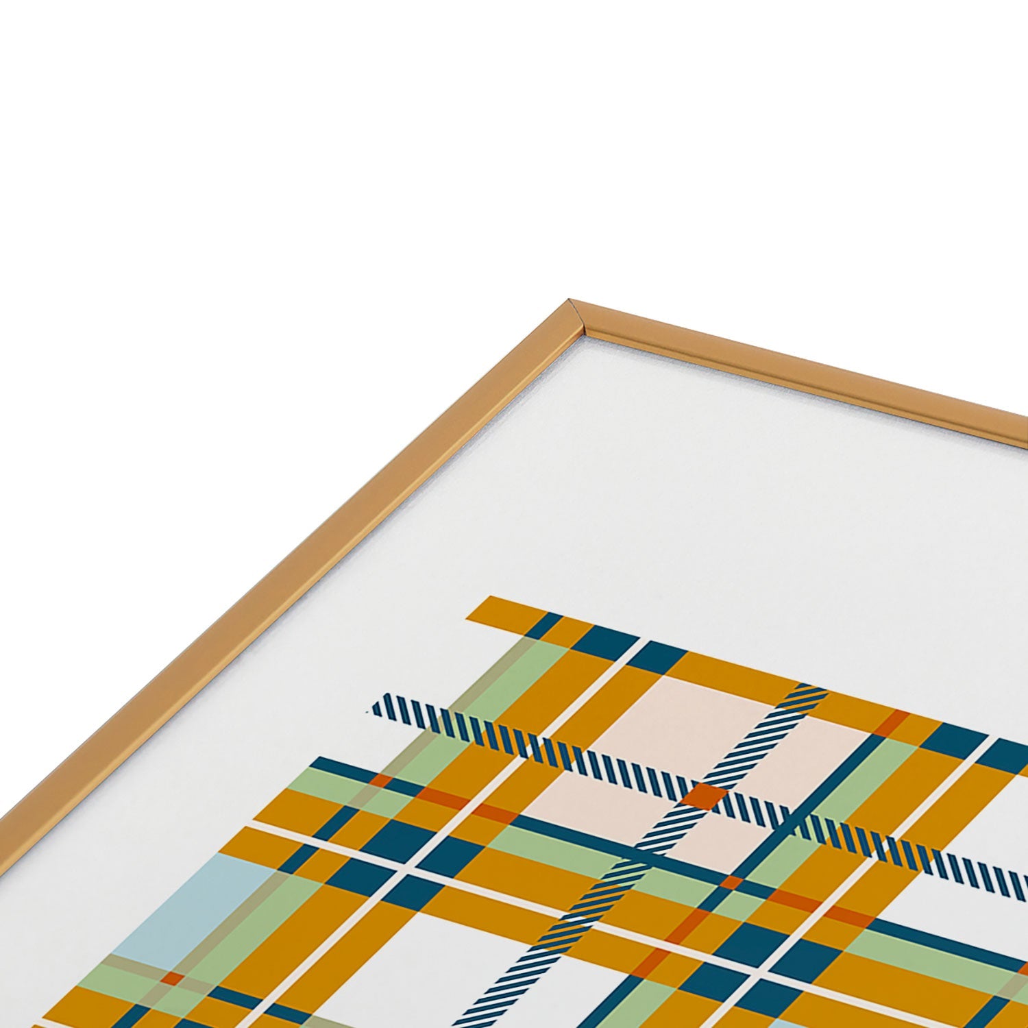 Marta Barragan Camarasa Warm Plaid Fusion Metal Framed Art Print