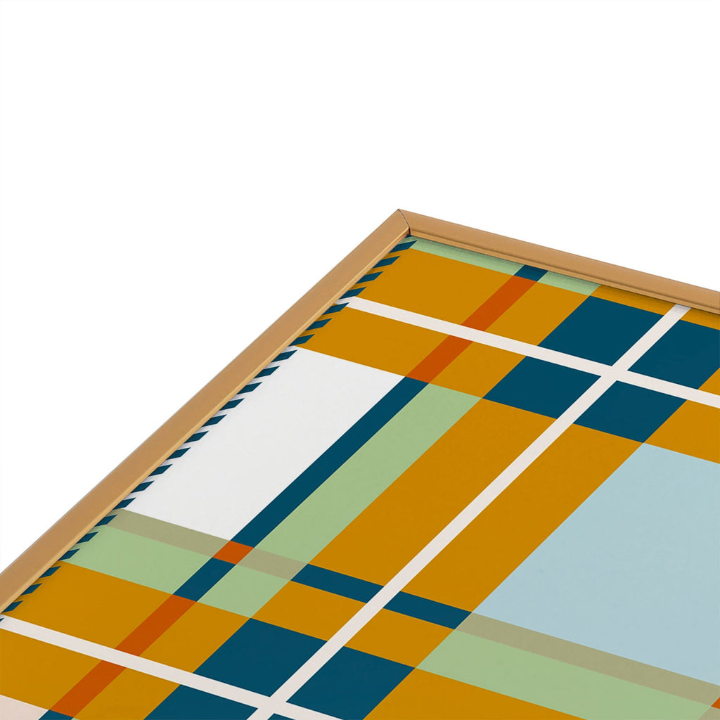 Marta Barragan Camarasa Warm Plaid Fusion Square Metal Framed Art Print