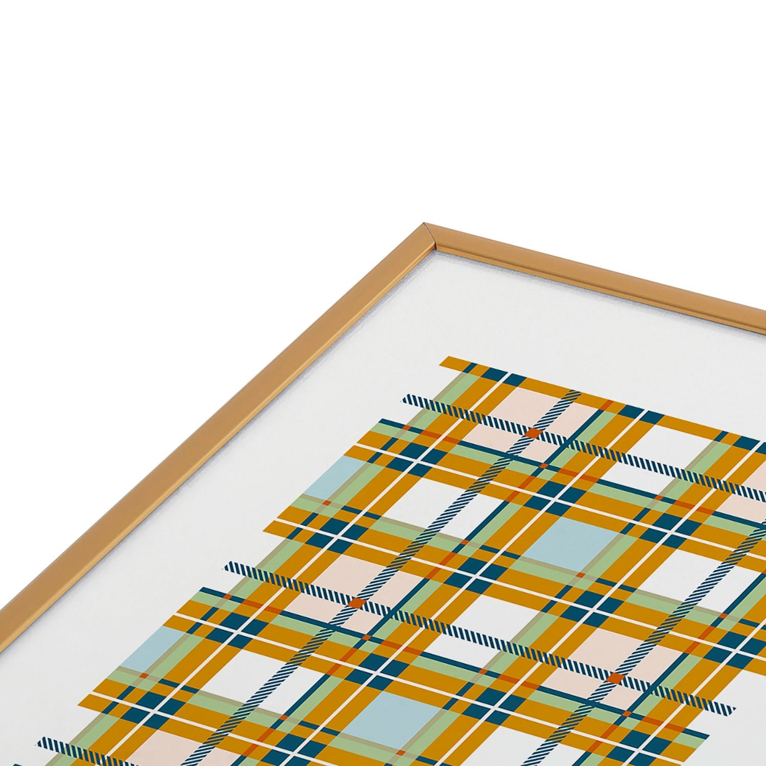 Marta Barragan Camarasa Warm Plaid Fusion Metal Framed Art Print