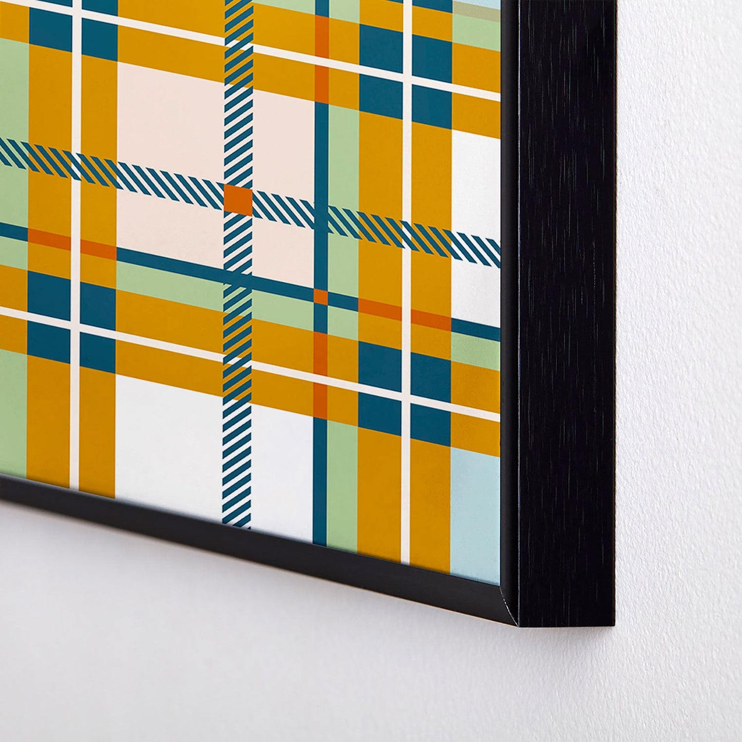 Marta Barragan Camarasa Warm Plaid Fusion Square Metal Framed Art Print