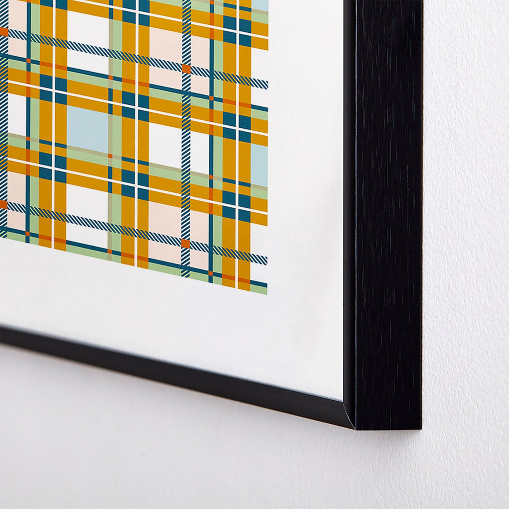 Marta Barragan Camarasa Warm Plaid Fusion Metal Framed Art Print
