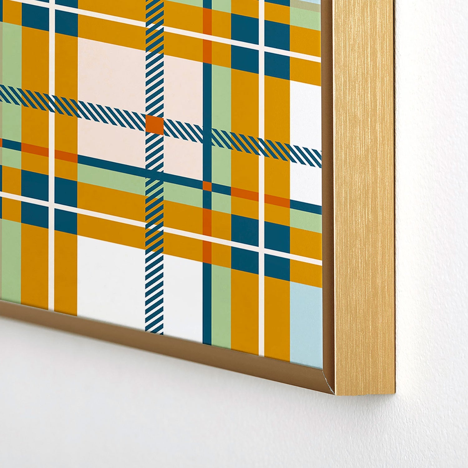 Marta Barragan Camarasa Warm Plaid Fusion Square Metal Framed Art Print