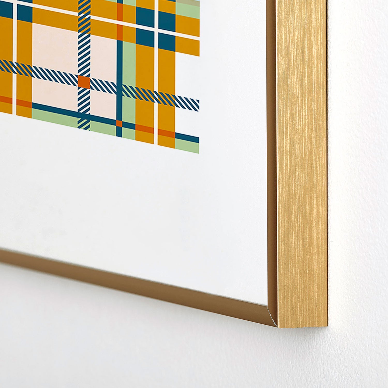 Marta Barragan Camarasa Warm Plaid Fusion Metal Framed Art Print