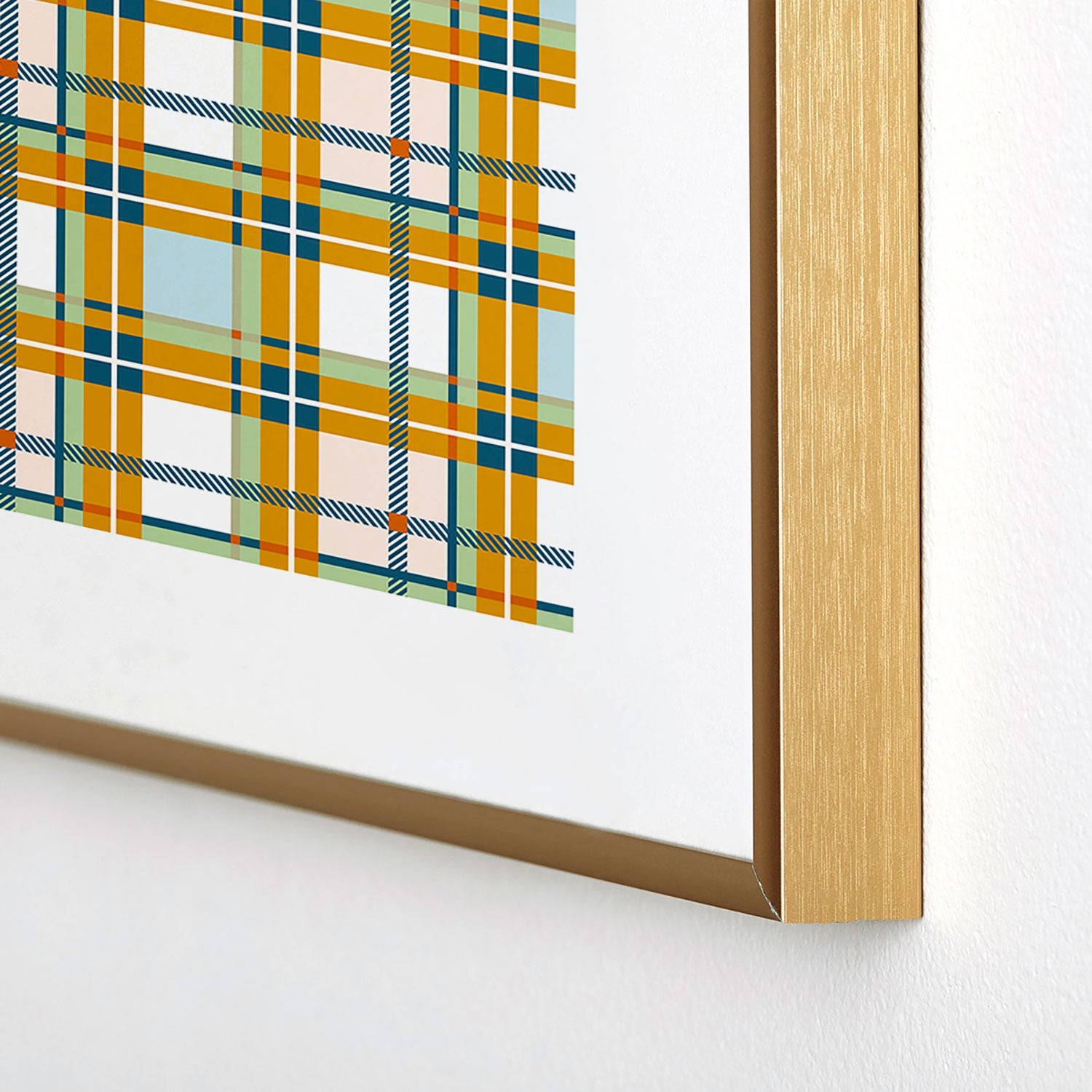 Marta Barragan Camarasa Warm Plaid Fusion Metal Framed Art Print